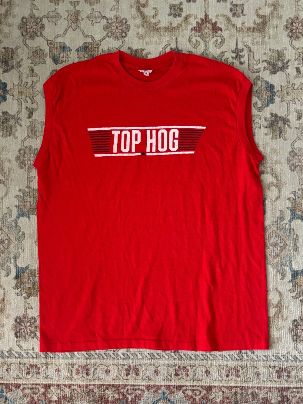 Vintage "Top Hog" Top Gun Style Graphic Tank Top Muscle Shirt